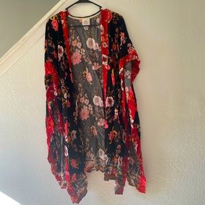 Knox Rose Coverup Cardigan Floral Design with ties